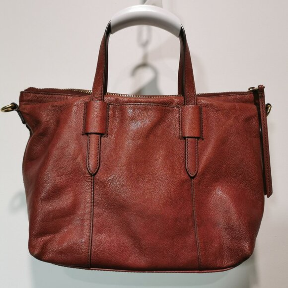 Cognac/Brass Pebbled Leather Tote #264 - Picture 2 of 12